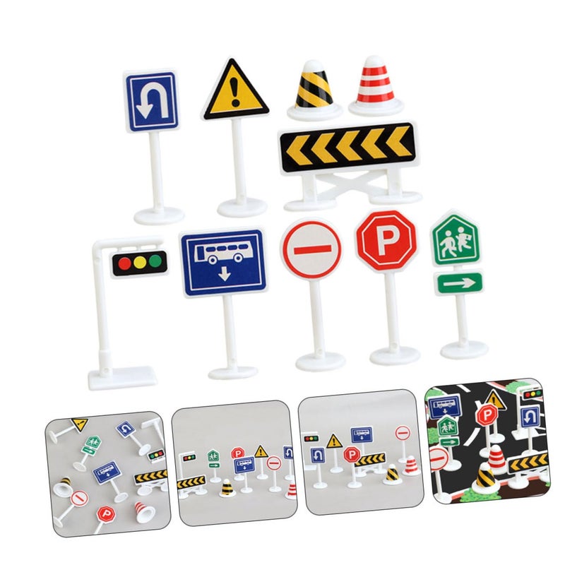 Mini Traffic Signs Play Set For Kids Early Education Road Safety Toys 36 Pcs - Image 4