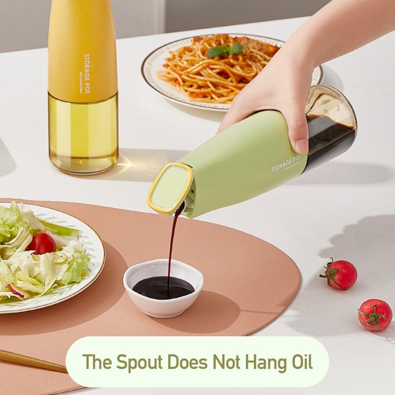 ZEVON Oil Dispenser Bottle for Kitchen 500ml 1 piece Glass Olive Oil Dispenser Oil and Vinegar Dispenser Set with Silica Gel Pourers Weighted Pourer Drip Free Spout Oil Dispenser - Image 2