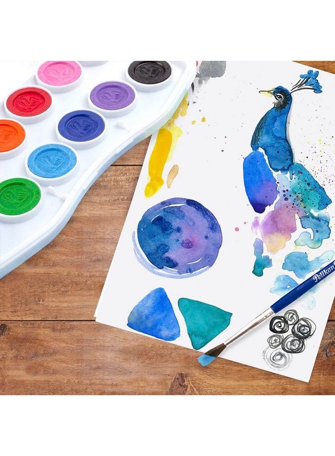 Pelikan Washable Master Watercolor Paint And Brush Plastic Set 12 Colors 1 Each (07501201) - Image 3