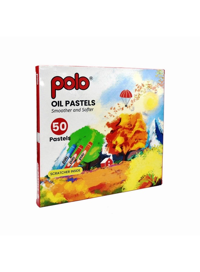 polo Oil Pastel 50 Shades, Multi-Coloured, 50 Count (Pack of 1) - Image 1