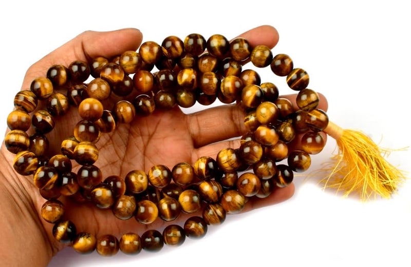 WorldwideGems Natural Tiger Eye Mala 108 Beads Original Tiger Eye Stone Mala Original Certified Golden Brown Color Bead AAA+++ Tiger Eye Gemstone Mala Tiger Eye Crystal Mala for Men & Women - Image 3