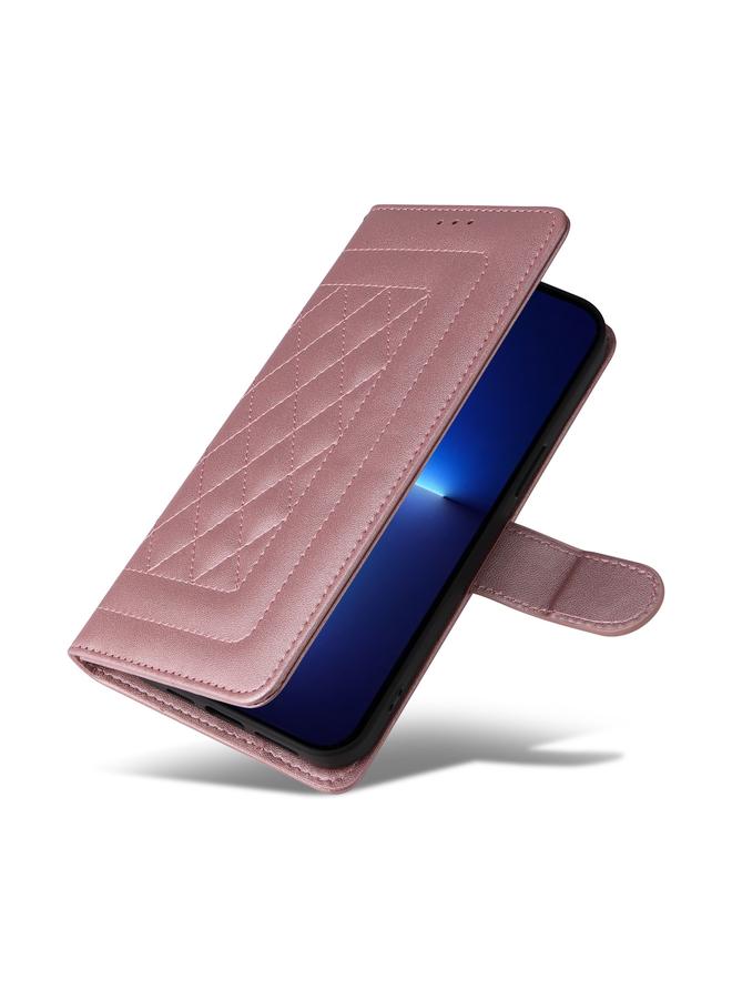 S-TOP Case For iPhone 13 Pro Max Diamond Lattice Leather Flip Phone Case - Image 5