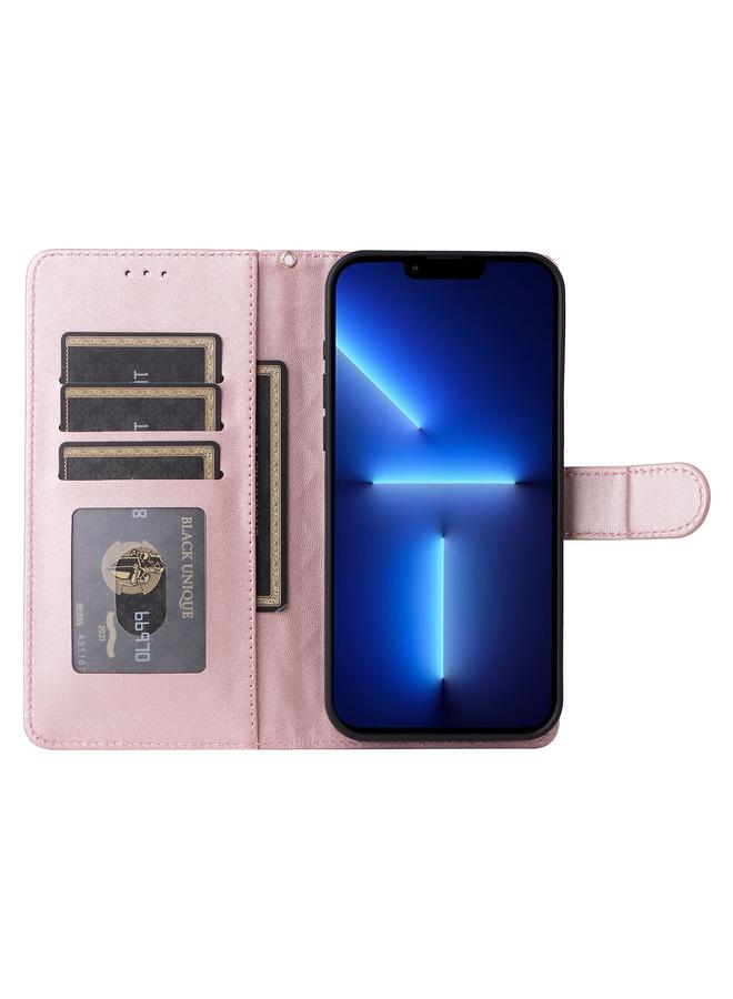 S-TOP Case For iPhone 13 Pro Max Diamond Lattice Leather Flip Phone Case - Image 4