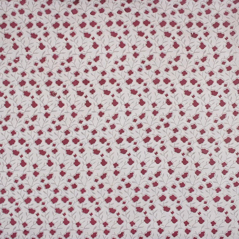 DMAASA Grey Red Floral Kashish Print Pure Cotton Running Fabric 25 Meter Long x 44 Inch Wide - Image 2