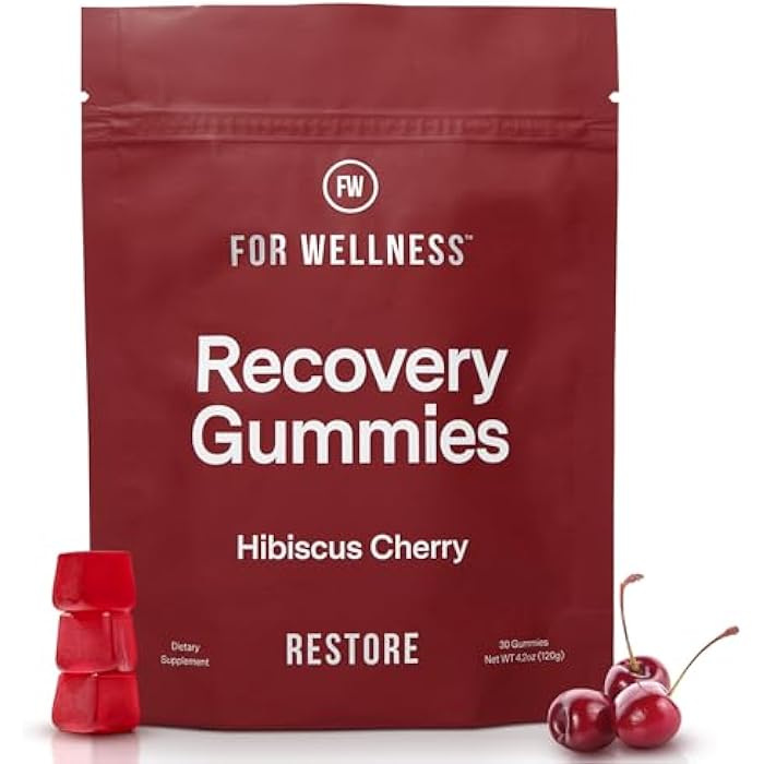 For Wellness Recovery Gummies Restore | Tart Cherry Energy Supplements with Electrolytes for Muscle Soreness, Post-Workout Performance & Recovery | Vegan, Non-GMO, 30 Count - Image 1