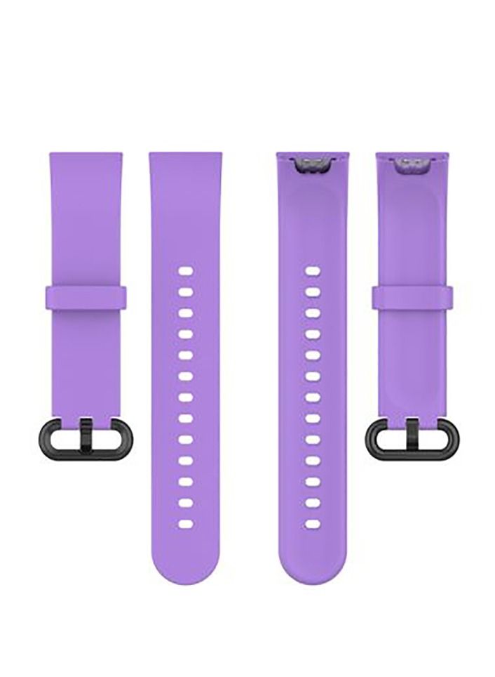 سوار بديل من السيليكون بتصميم مميز وخامات عالية الجودة لساعة شاومي مي ووتش لايت - بنفسجي فاتح Xiaomi Mi Watch Lite - Image 3
