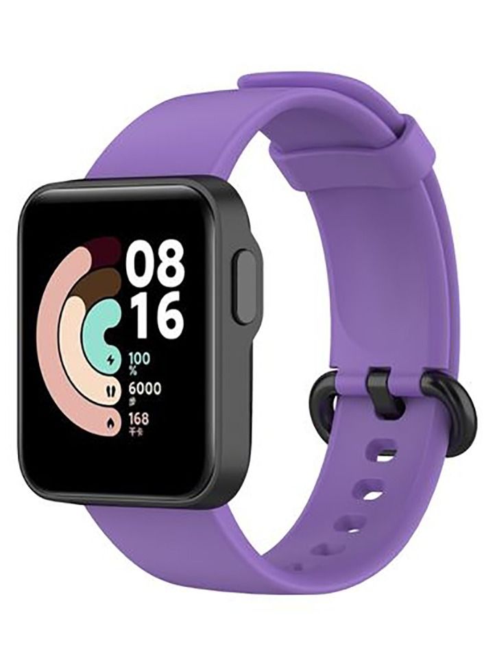 سوار بديل من السيليكون بتصميم مميز وخامات عالية الجودة لساعة شاومي مي ووتش لايت - بنفسجي فاتح Xiaomi Mi Watch Lite - Image 1