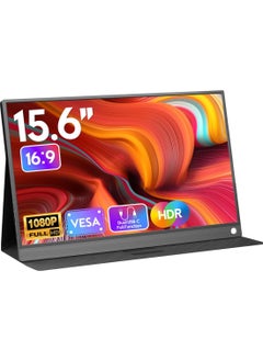 HILUKE 15.6'' Portable Monitor, 1080P FHD Plug&Play Travel Laptop Monitor w/Smart Cover, USB-C HDR Portable Second Computer Display, Portable Game External Screen for PC Phone Mac Xbox PS4/5 Switch  - Image 1