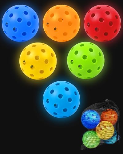 HOTWIND 6 Pack Glow in The Dark Backyard Golf Balls 3 Replacement Practice Balls with Storage Bag Fun Night Golfing Gift for Men Women Family Outdoor Party Play - Image 1