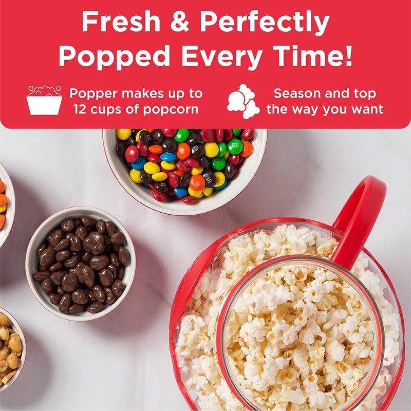 Ecolution Patented Micro-Pop Microwave Popcorn Popper with Temperature Safe Glass, 3-in-1 Lid Measures Kernels and Melts Butter, Made Without BPA, Dishwasher Safe, 3-Quart, Red - Image 4