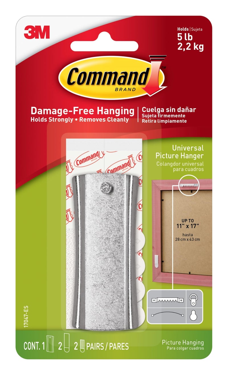 Command Large Frame Hanger, 5 lb Capacity, 1-Hanger, 2-Strips, 2-Frame Stabilizer Strips, Indoor Use - Image 1