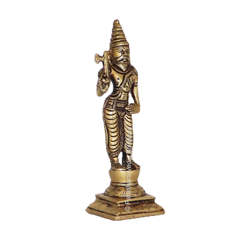 ARKAM Brass Parshuram MurtiParashuram IdolPital Vishnu Parshuram Avatar Statue Antique Brass for HomeTempleOffice Height 154 cm Weight 360 GMS - Image 2