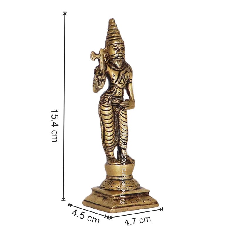 ARKAM Brass Parshuram MurtiParashuram IdolPital Vishnu Parshuram Avatar Statue Antique Brass for HomeTempleOffice Height 154 cm Weight 360 GMS - Image 5