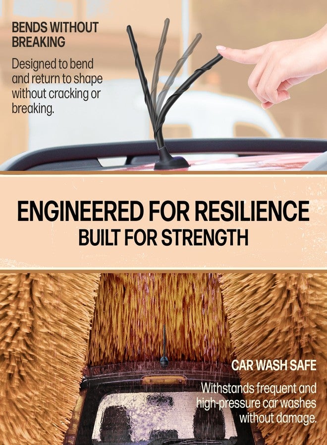 Votex طقم هوائي Votex أسود قصير مطاطي عالمي - مقاوم لغسيل السيارات، سهل التركيب، استقبال مُحسّن بفضل الملف النحاسي، خيوط من الفولاذ المقاوم للصدأ، مرن ومتين، يناسب السيارات والشاحنات وسيارات الدفع الرباعي - رمز المنتج A296VOTEX - Image 4