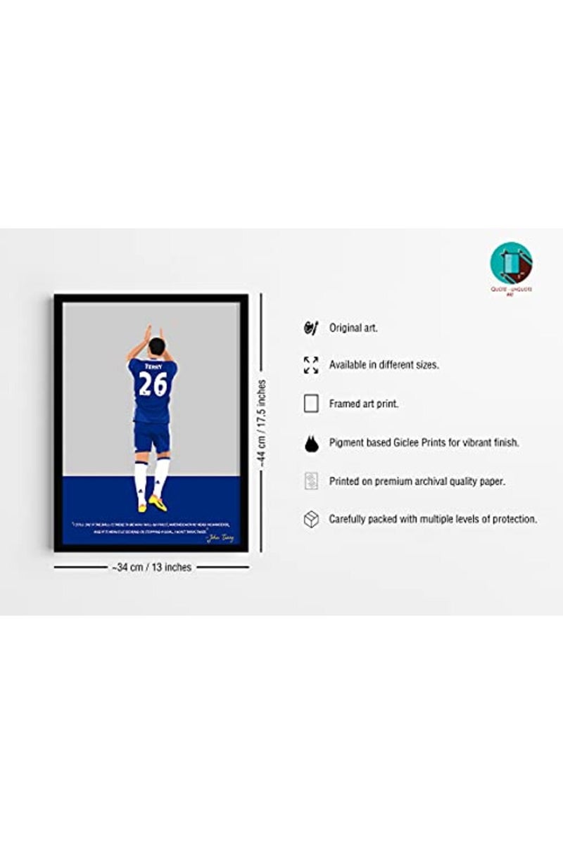 QUOTE - UNQUOTE ART John Terry Framed Illustration - Chelsea F.C Original Football Poster - Minimalist Modern Art - 13x17 inches - Black Frame - Image 4