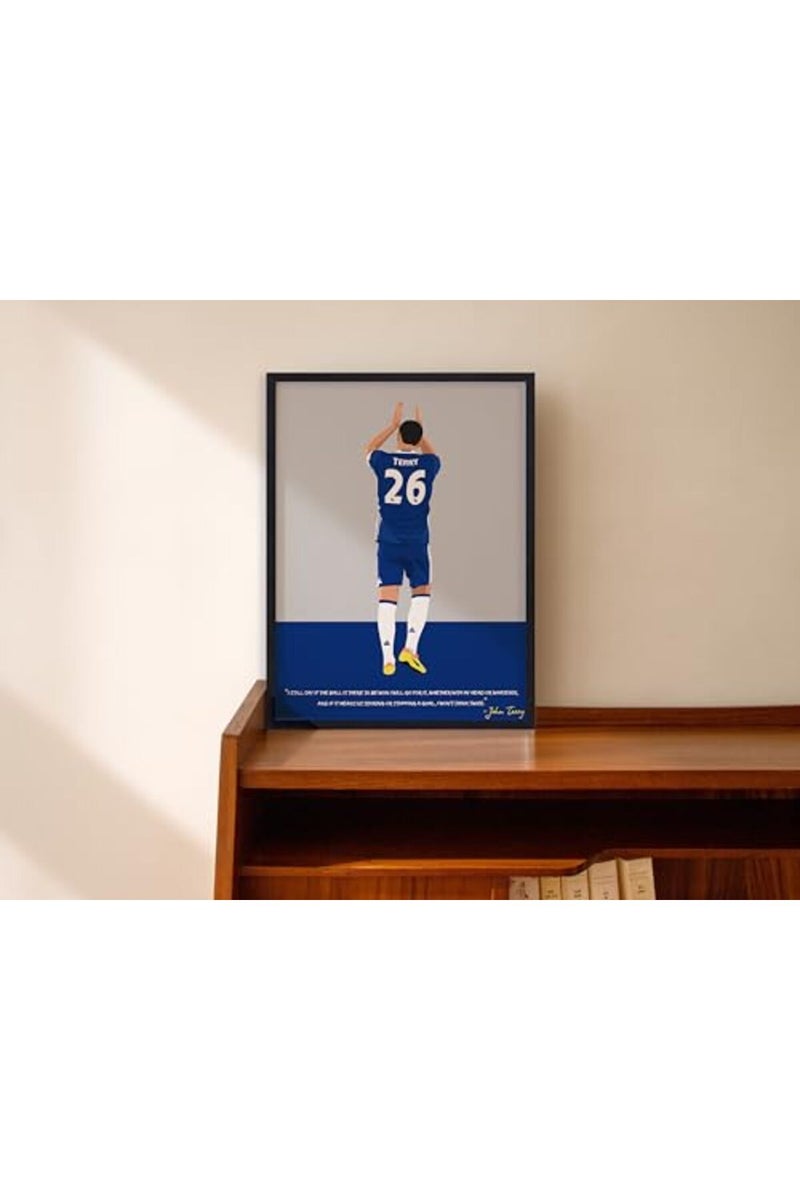 QUOTE - UNQUOTE ART John Terry Framed Illustration - Chelsea F.C Original Football Poster - Minimalist Modern Art - 13x17 inches - Black Frame - Image 5