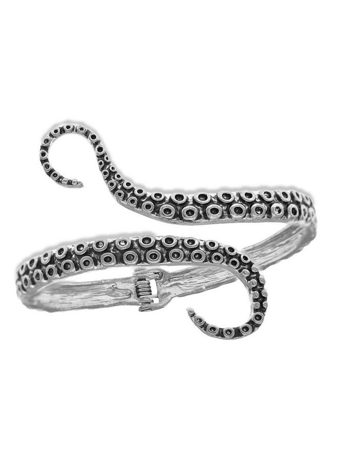 RechicGu Vintage Silver Octopus Tentacle Animal Sea Ocean Hinged Open Bracelet Bangle Cuff Scary Horror Goth - Image 3