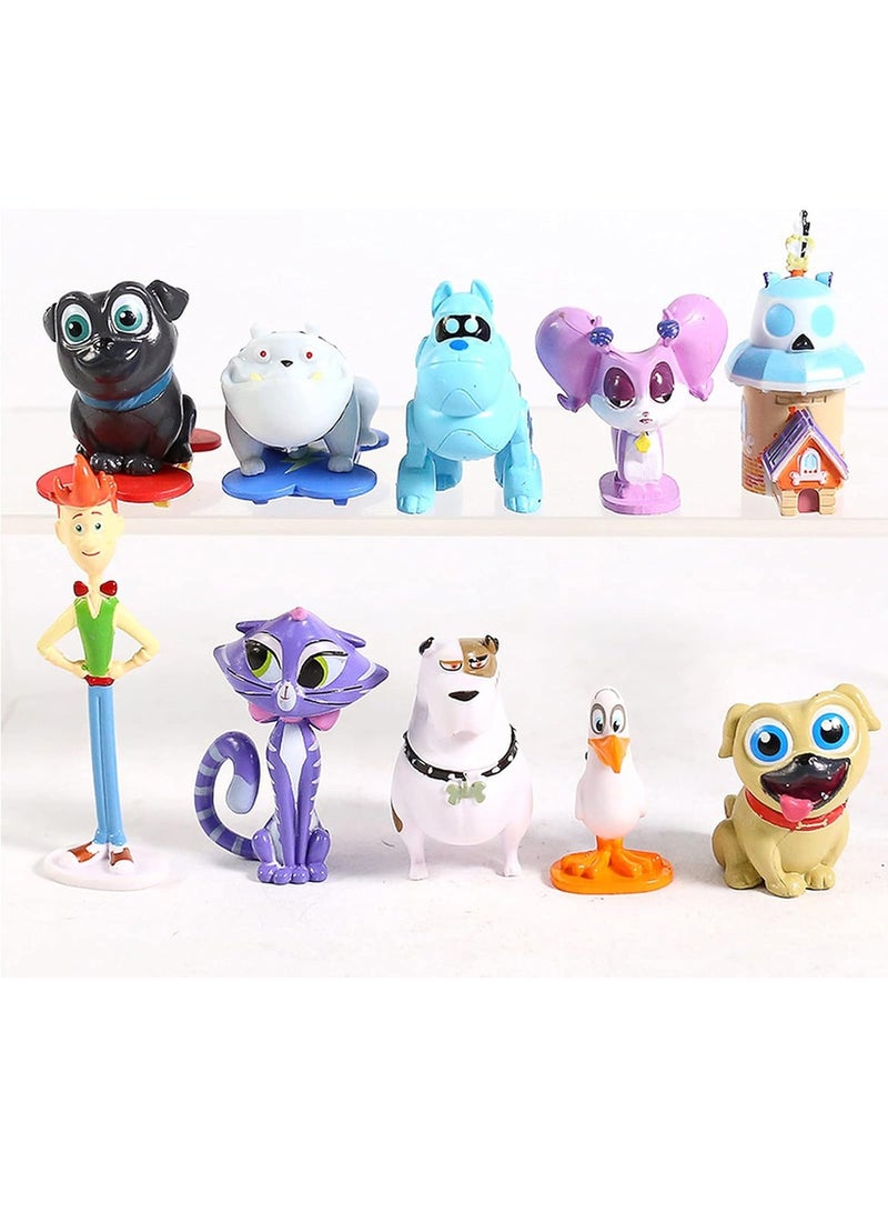 ELLEGLAM Puppy Best Friend Roll Cartoon Movie PVC Doll Toy 10 Pieces/Set 4 to 8 cm - Image 1