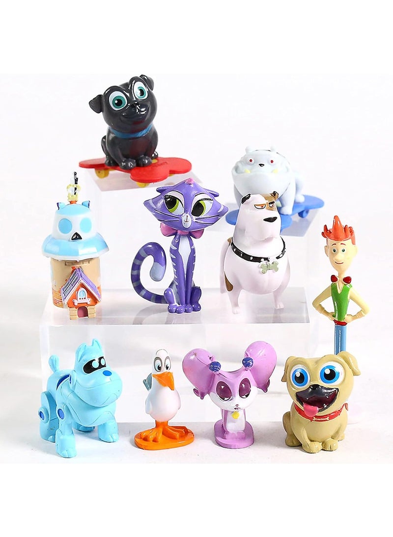 ELLEGLAM Puppy Best Friend Roll Cartoon Movie PVC Doll Toy 10 Pieces/Set 4 to 8 cm - Image 3