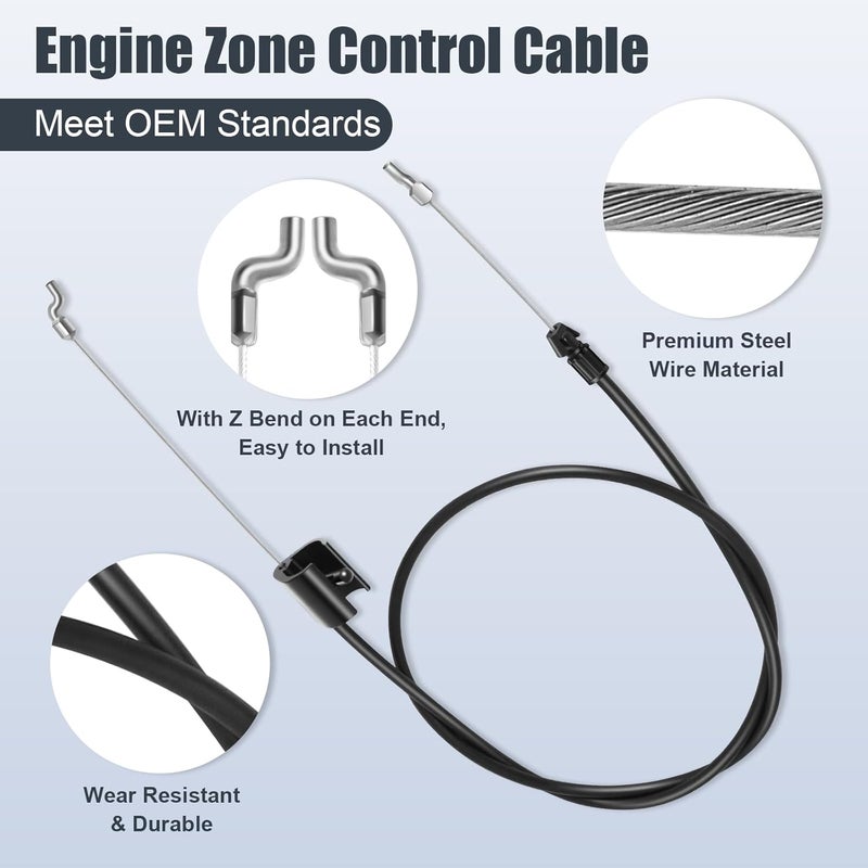 Swess 746-0957 Engine Zone Control Cable for MTD 946-0957 Fits Most Push Mowers with Cable Length 50inch Conduit Length 37 inch - Image 3