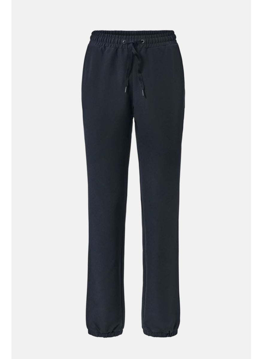 Tchibo Women Regular Fit Solid Softshell Joggers Pants, Navy  - Image 2