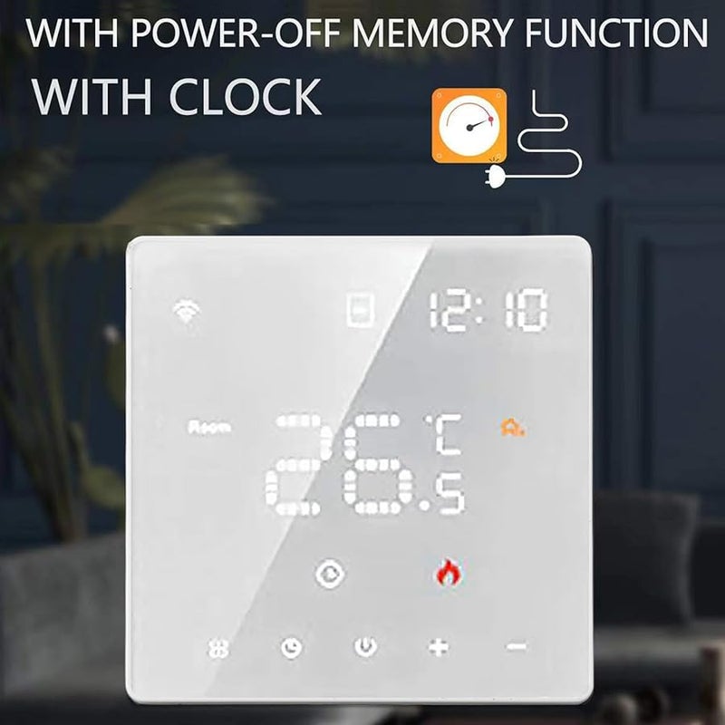 White Smart Home Mini Thermostat Touch Switch 16A Electric Floor Heating Temperature Regulator - Image 5