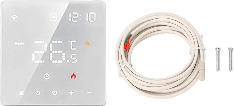 White Smart Home Mini Thermostat Touch Switch 16A Electric Floor Heating Temperature Regulator - Image 1