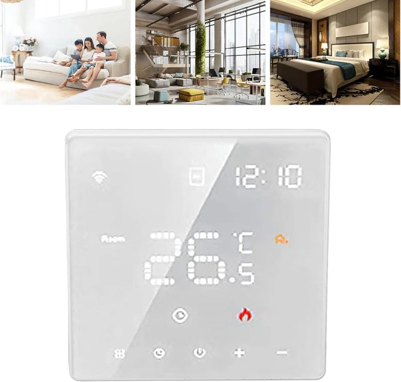 White Smart Home Mini Thermostat Touch Switch 16A Electric Floor Heating Temperature Regulator - Image 3