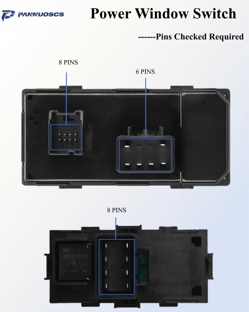 PANNUOSCS Driver Side Power Master Window Switch & 3 Pcs Passenger Window Switches Compatible with 2007-2013 Chevy Silverado Traverse/GMC Sierra 1500 2500HD 3500HD/2010-2013 Yukon/2008-2011 HHR OE 20945129 - Image 2