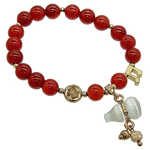 Betterdecor Feng Shui Handmade Natural Red Agate Bracelet with Chinese Wu Lou/Hu Lu for Health and Protection - Image 4