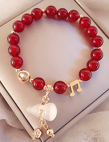Betterdecor Feng Shui Handmade Natural Red Agate Bracelet with Chinese Wu Lou/Hu Lu for Health and Protection - Image 2