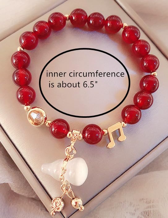Betterdecor Feng Shui Handmade Natural Red Agate Bracelet with Chinese Wu Lou/Hu Lu for Health and Protection - Image 5