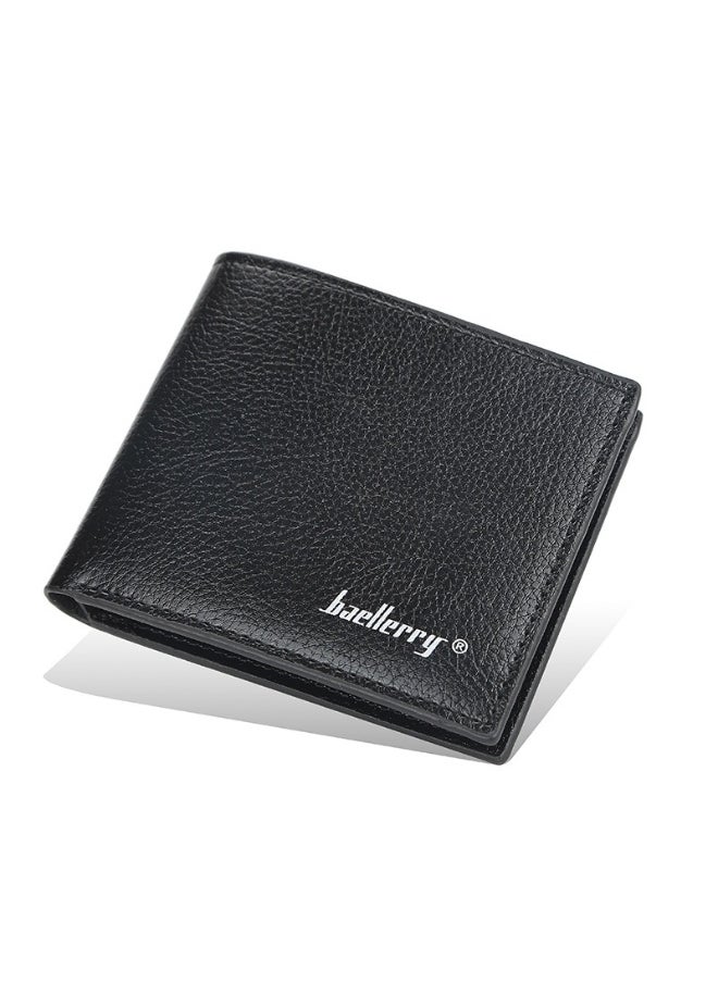 baellerry Men's Short Wallet Korean Open Multi-card Soft Leather Wallet Thin Fashion Coin Card Holder  - Image 1