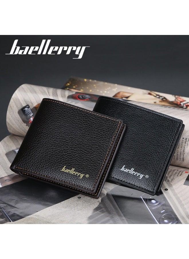 baellerry Men's Short Wallet Korean Open Multi-card Soft Leather Wallet Thin Fashion Coin Card Holder  - Image 2