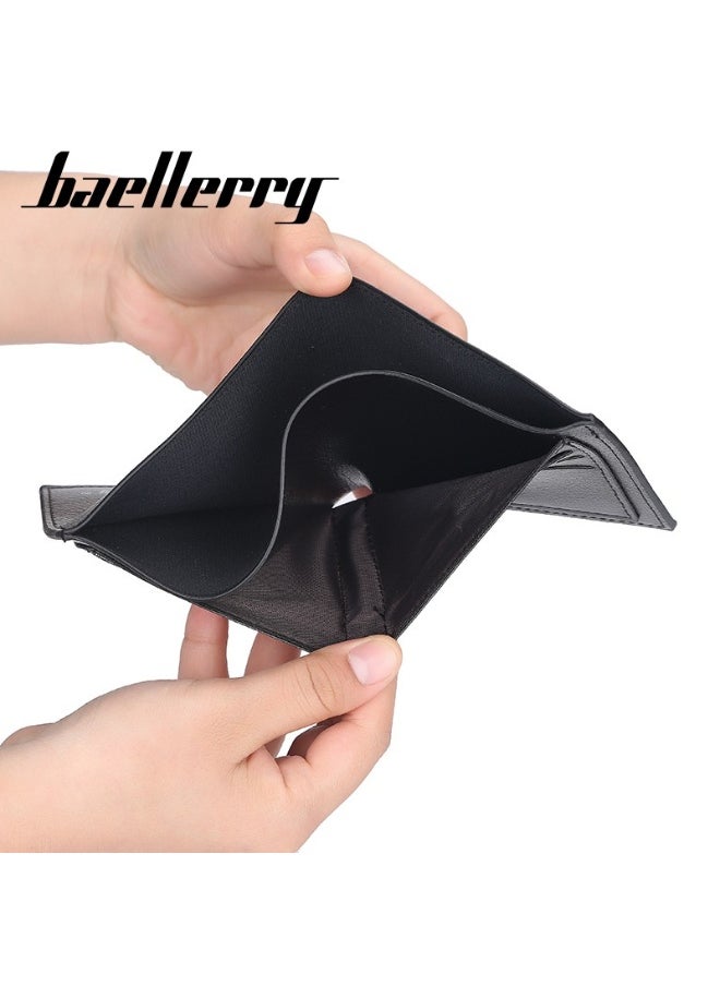 baellerry Men's Short Wallet Korean Open Multi-card Soft Leather Wallet Thin Fashion Coin Card Holder  - Image 4