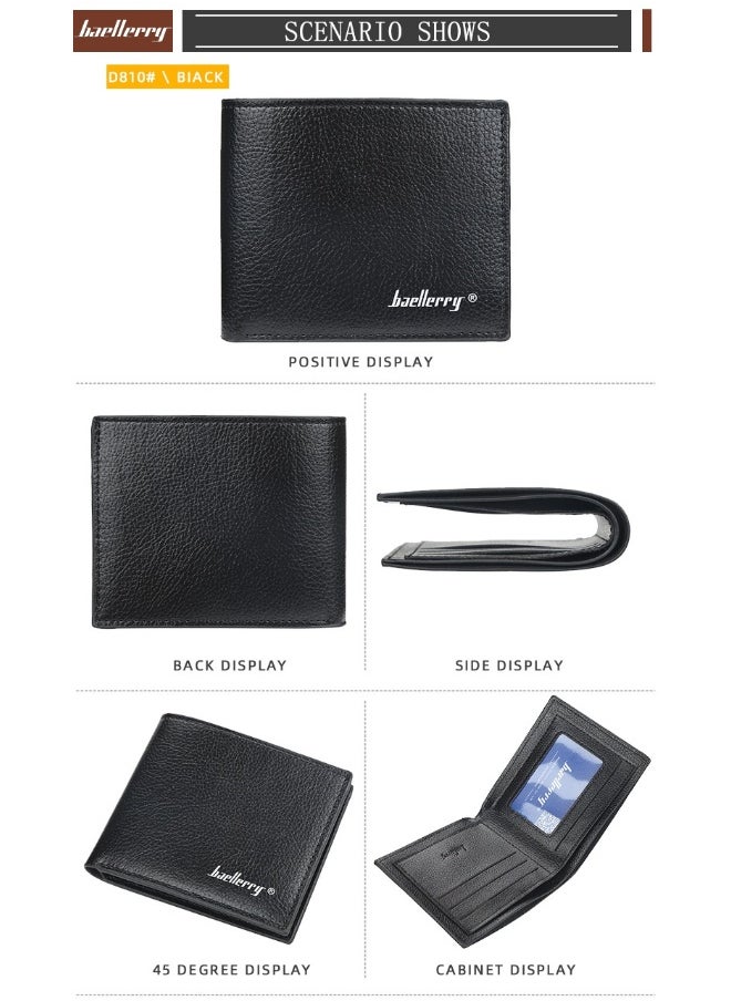 baellerry Men's Short Wallet Korean Open Multi-card Soft Leather Wallet Thin Fashion Coin Card Holder  - Image 5