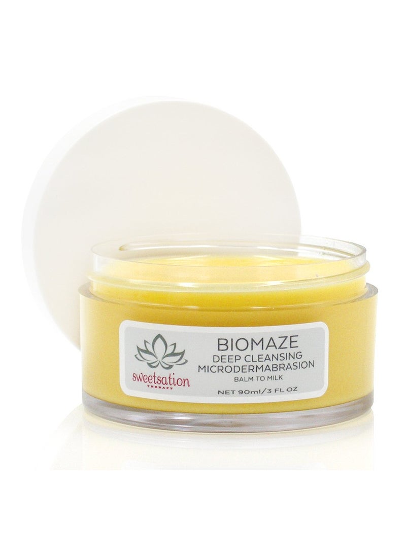 Sweetsation Therapy YUNASENCE Biomaze Natural Microdermabrasion Balm to Milk Cleanser Melting Cleansing Balm for face With Shea Butter Sea Buckthorn Vitamin E Rice Fibers 