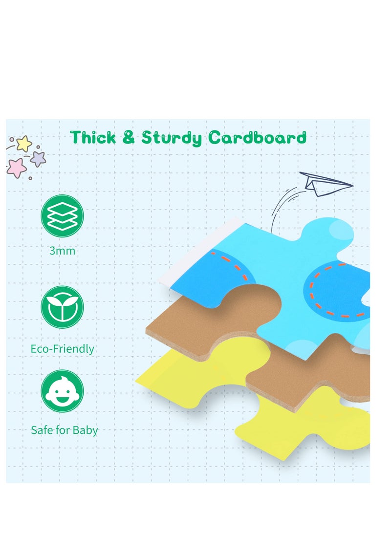 SYOSI 6 Packs Parent-Child Themed Wooden Jigsaw Puzzles for Toddlers Ages 1-3, Level-Up Puzzles for Beginner, Montessori Learning Toys Preschool Family Activity for Kids Ages 2-5  - Image 5