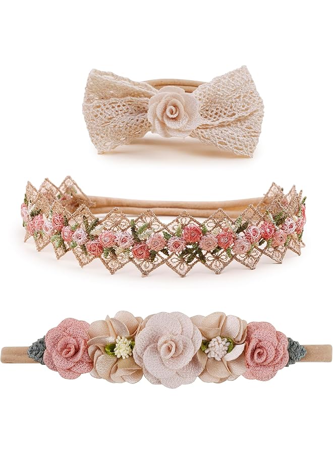 Hannea Baby Girl Floral Headbands 3Pcs