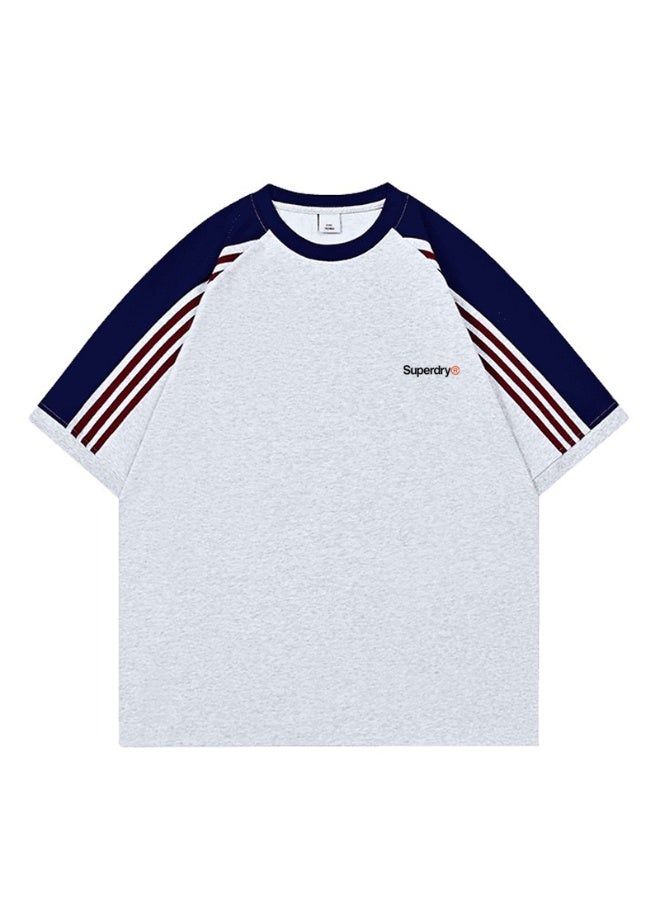 سوبر دراي Superdry street skateboard wind shoulder striped round neck T-shirt loose versatile short-sleeved shirt - Image 3