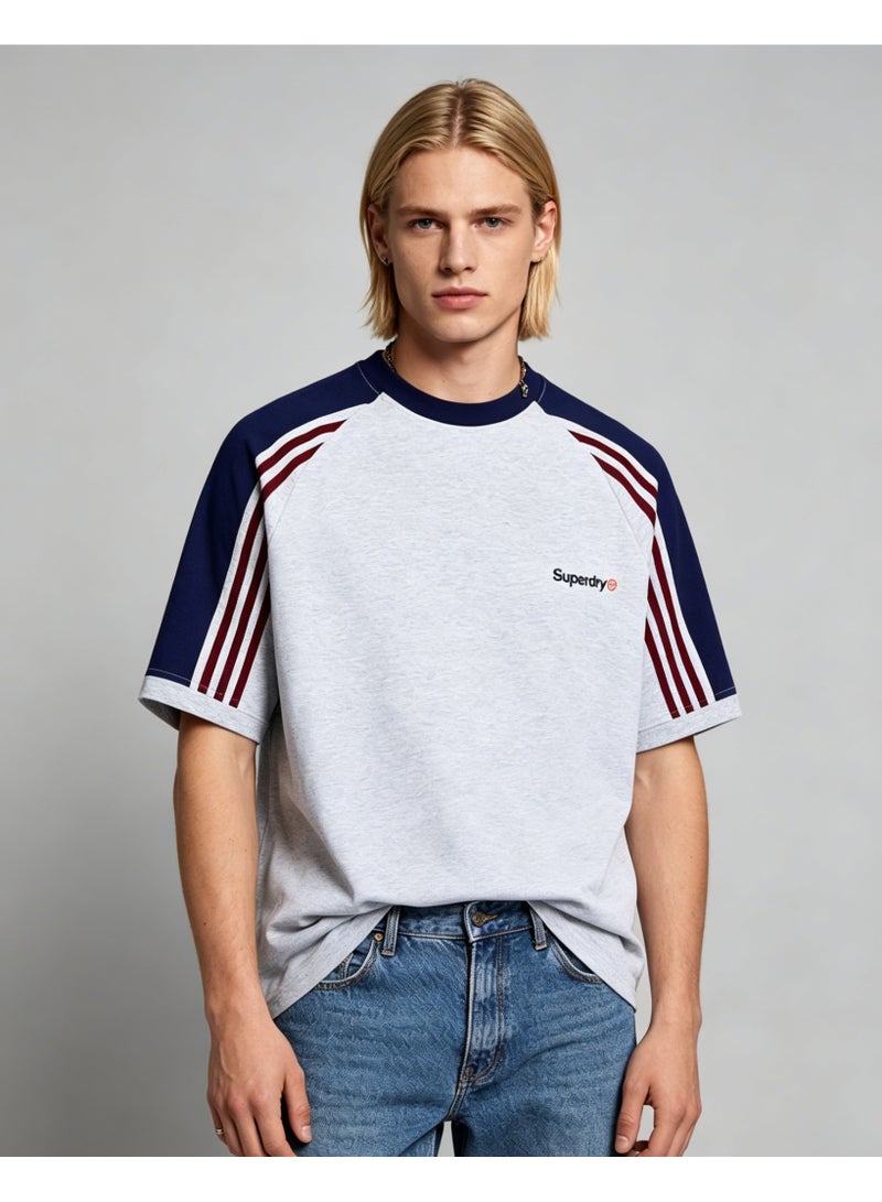 سوبر دراي Superdry street skateboard wind shoulder striped round neck T-shirt loose versatile short-sleeved shirt - Image 1