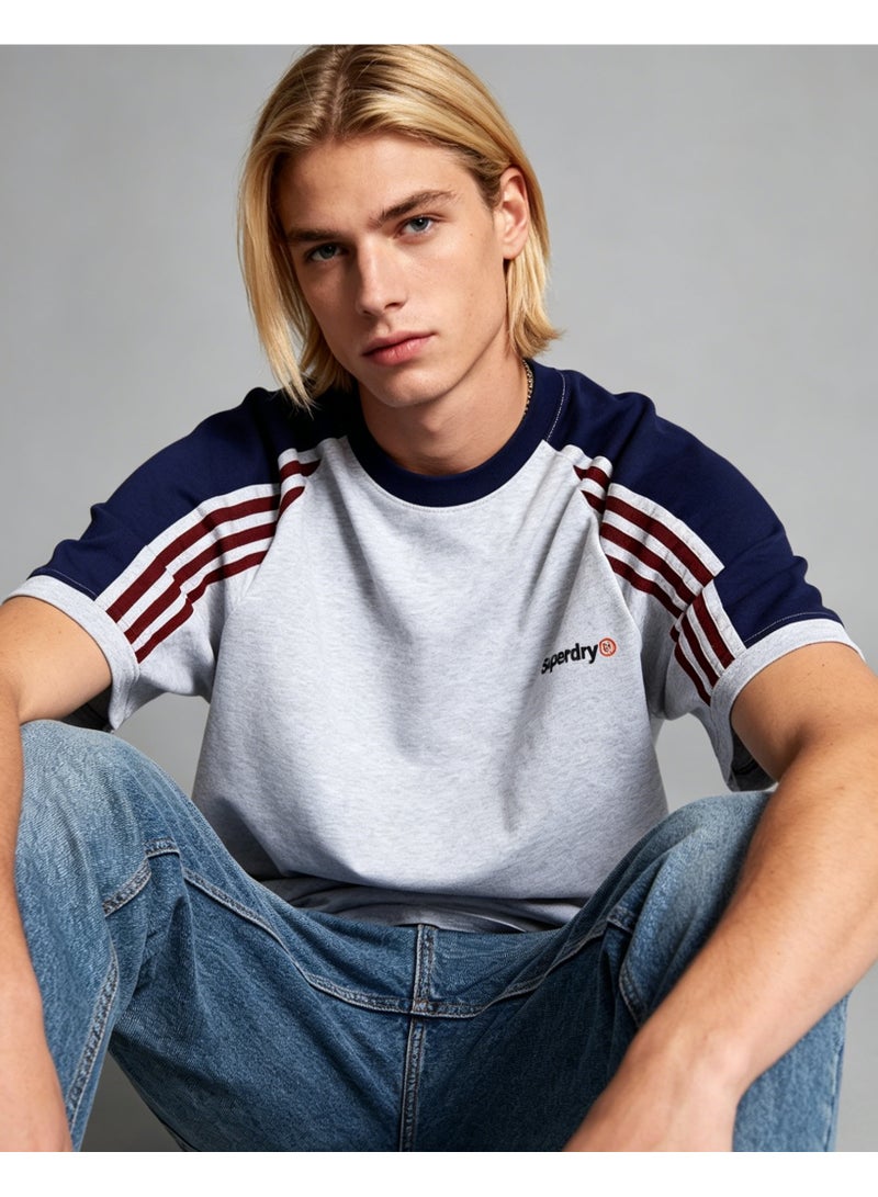 سوبر دراي Superdry street skateboard wind shoulder striped round neck T-shirt loose versatile short-sleeved shirt - Image 5