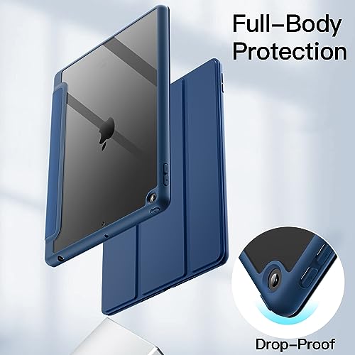 JETech Case for iPad 10.2-Inch (9th/8th/7th Generation, 2021/2020/2019) with Pencil Holder, Clear Transparent Back Shell Slim Stand Shockproof Tablet Cover, Auto Wake/Sleep (Navy) - Image 4