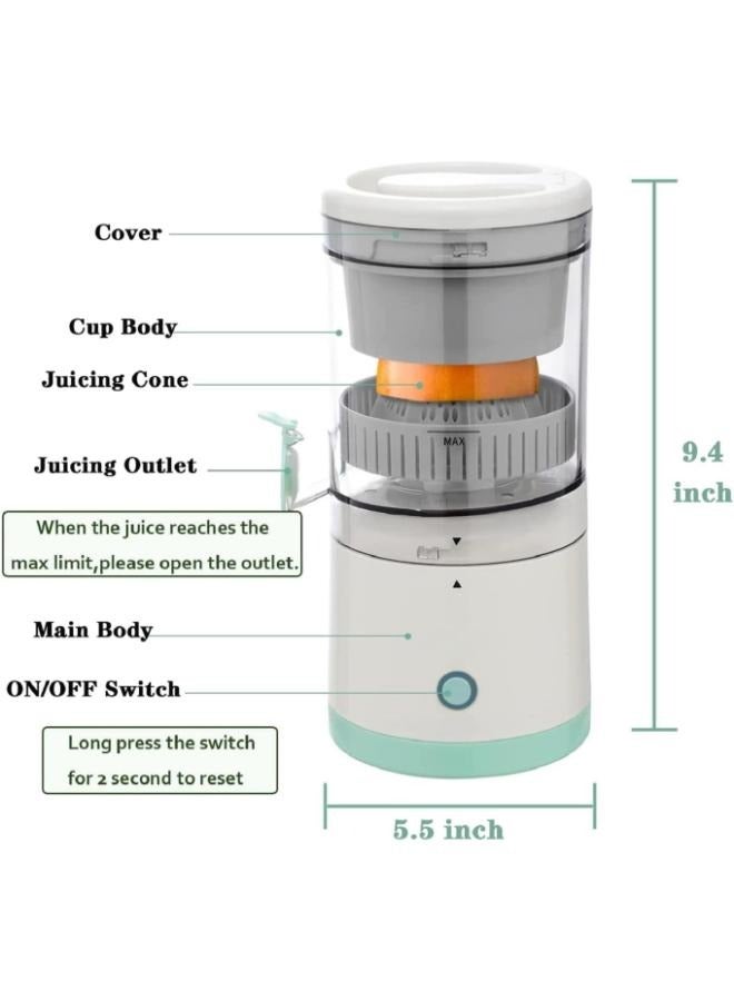 Electric Orange Juice Squeezer with Powerful Motor and USB Charging Cable, Juicer Extractor, Lime Juicer, Suitable for Orange, Citrus, Apple, Grapefruit and Pear.
