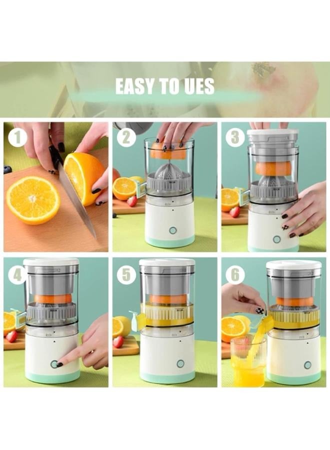 Electric Orange Juice Squeezer with Powerful Motor and USB Charging Cable, Juicer Extractor, Lime Juicer, Suitable for Orange, Citrus, Apple, Grapefruit and Pear.