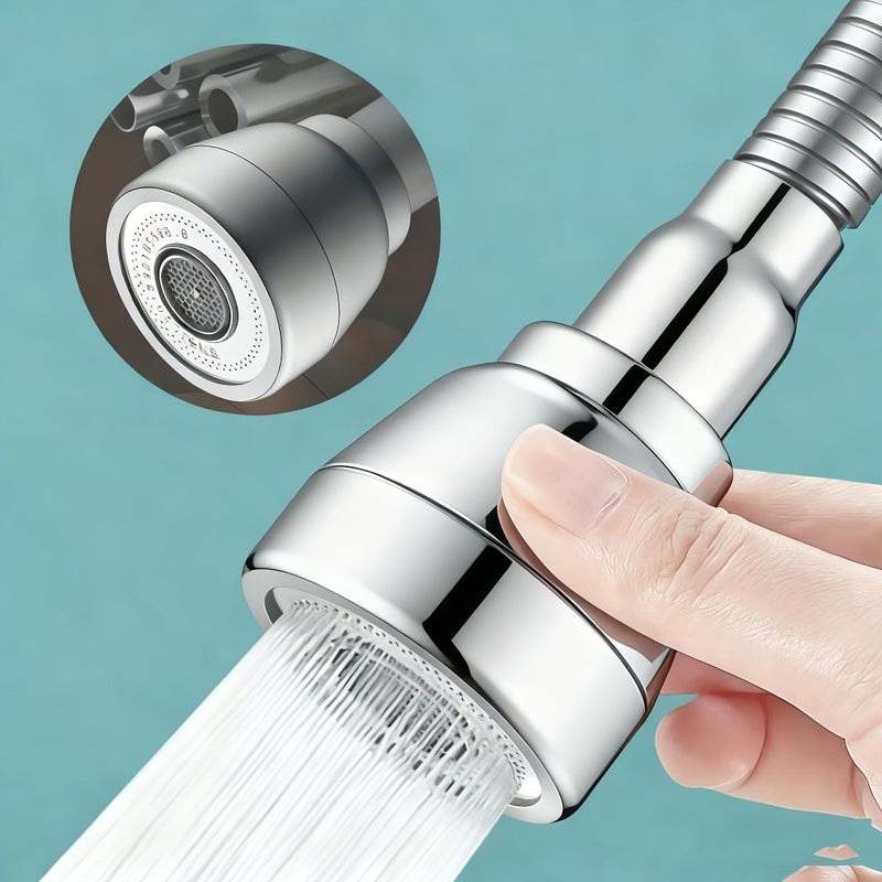 Silvery Stainless Steel 360 Rotating Faucet Extender Anti Splash Kitchen Sink Adapter Easy Install Nozzle - Image 5