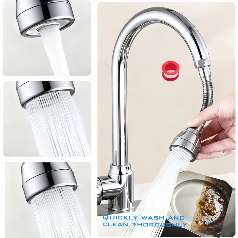 Silvery Stainless Steel 360 Rotating Faucet Extender Anti Splash Kitchen Sink Adapter Easy Install Nozzle - Image 2