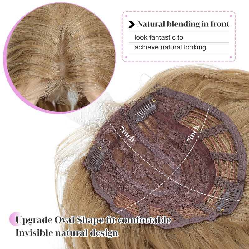 Molefi Hair Toppers for Women 26inch Curly Hair Topper with Bangs for Cosplay Synthetic Wiglets Hairpieces for Thinning Hair Blonde - Image 3