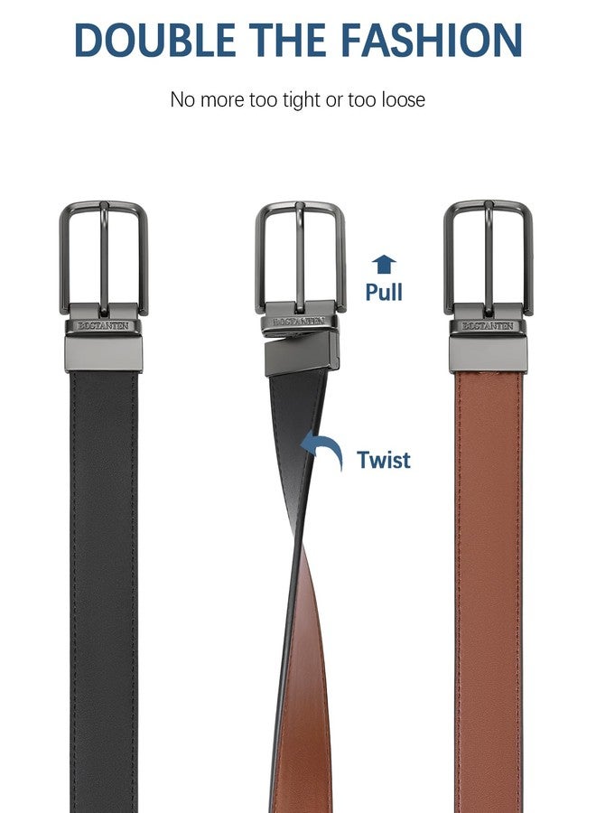 BOSTANTEN Mens Belt Leather Ratchet 1 3/8'' Belt For Men Gift Dress and Casual with Adjustable Buckle, Trim to Fit - Image 3