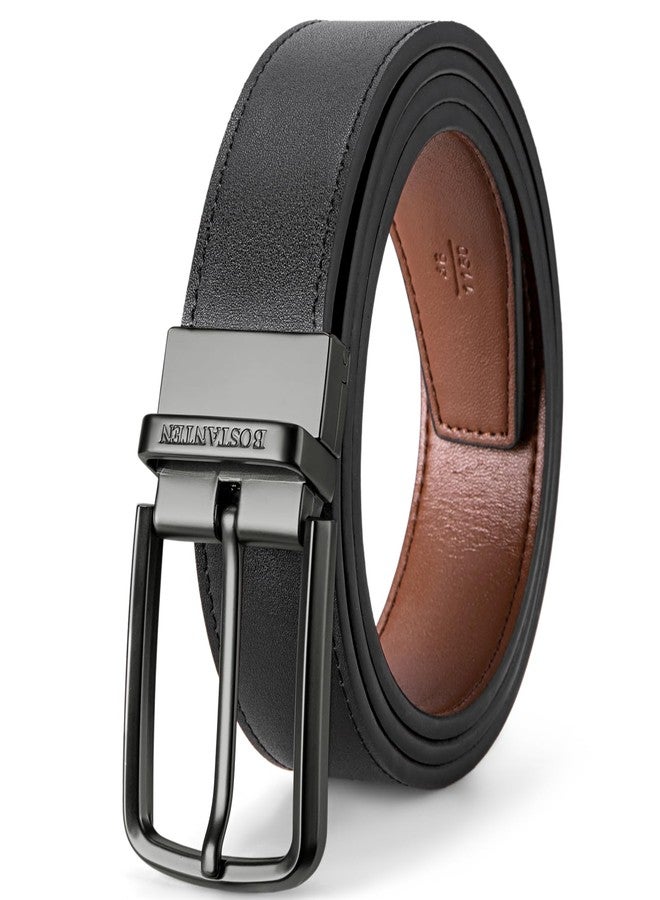 BOSTANTEN Mens Belt Leather Ratchet 1 3/8'' Belt For Men Gift Dress and Casual with Adjustable Buckle, Trim to Fit - Image 1
